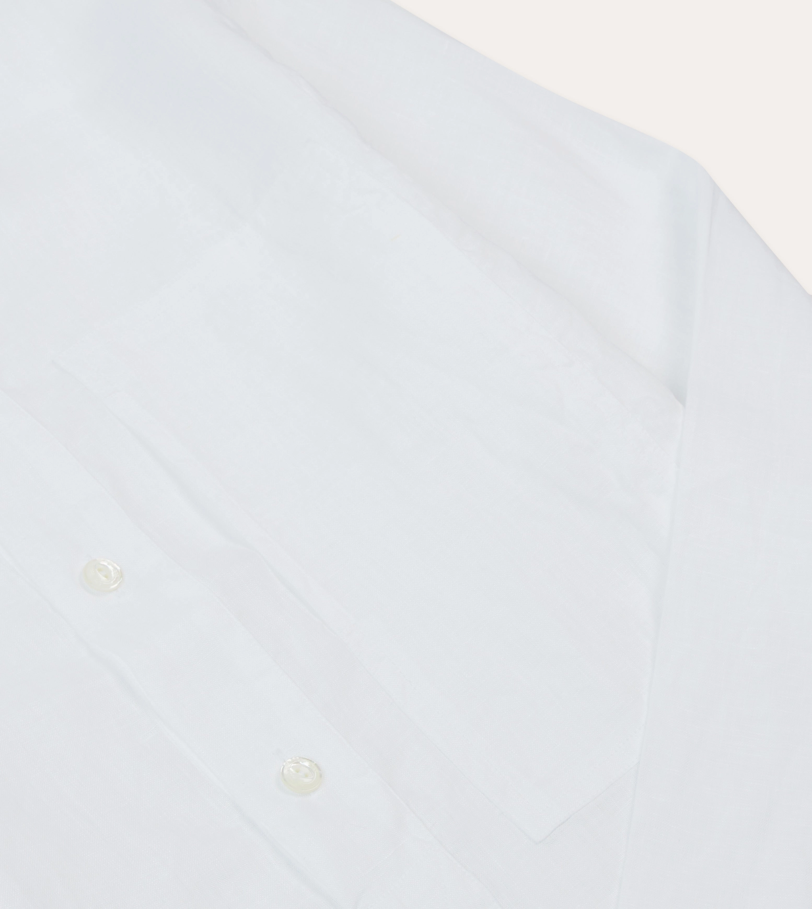 White Linen Mandarin Collar Popover Shirt Graduation Ceremony