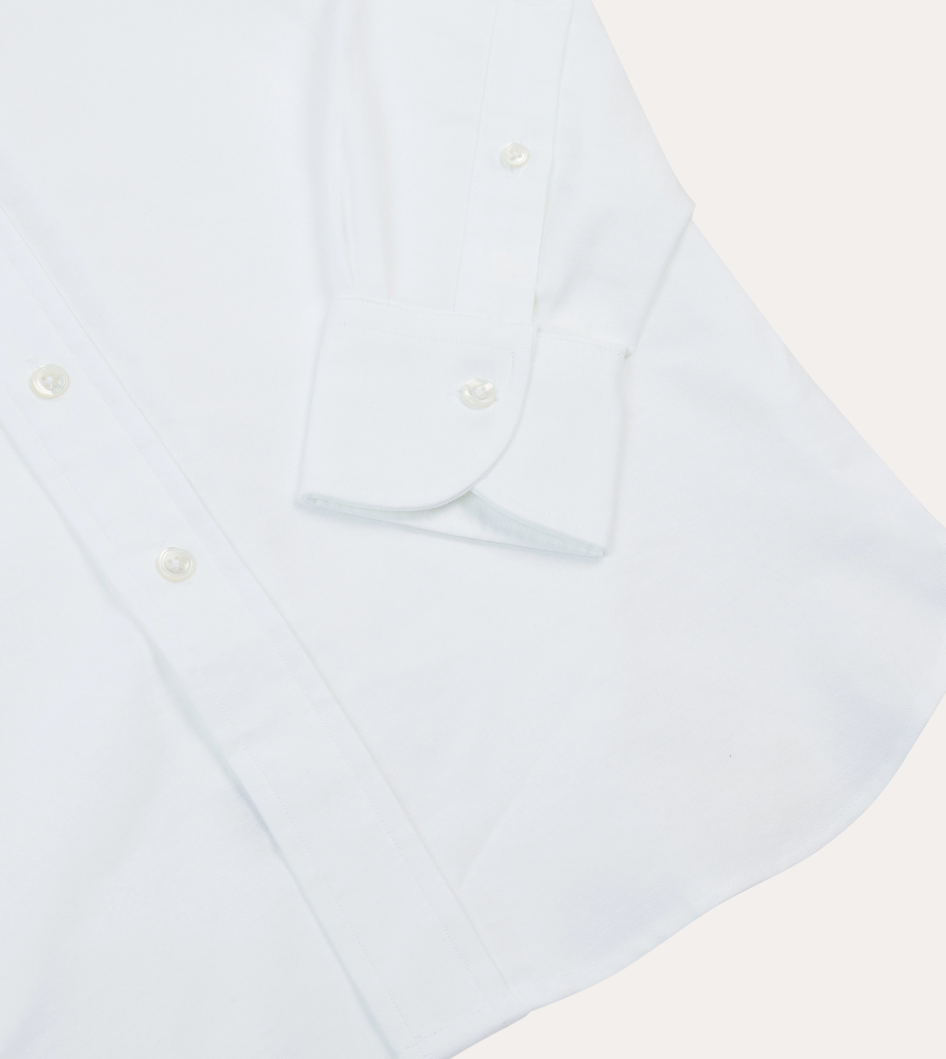 White Oxford Cotton Cloth Button-Down Shirt All-Ages Fit