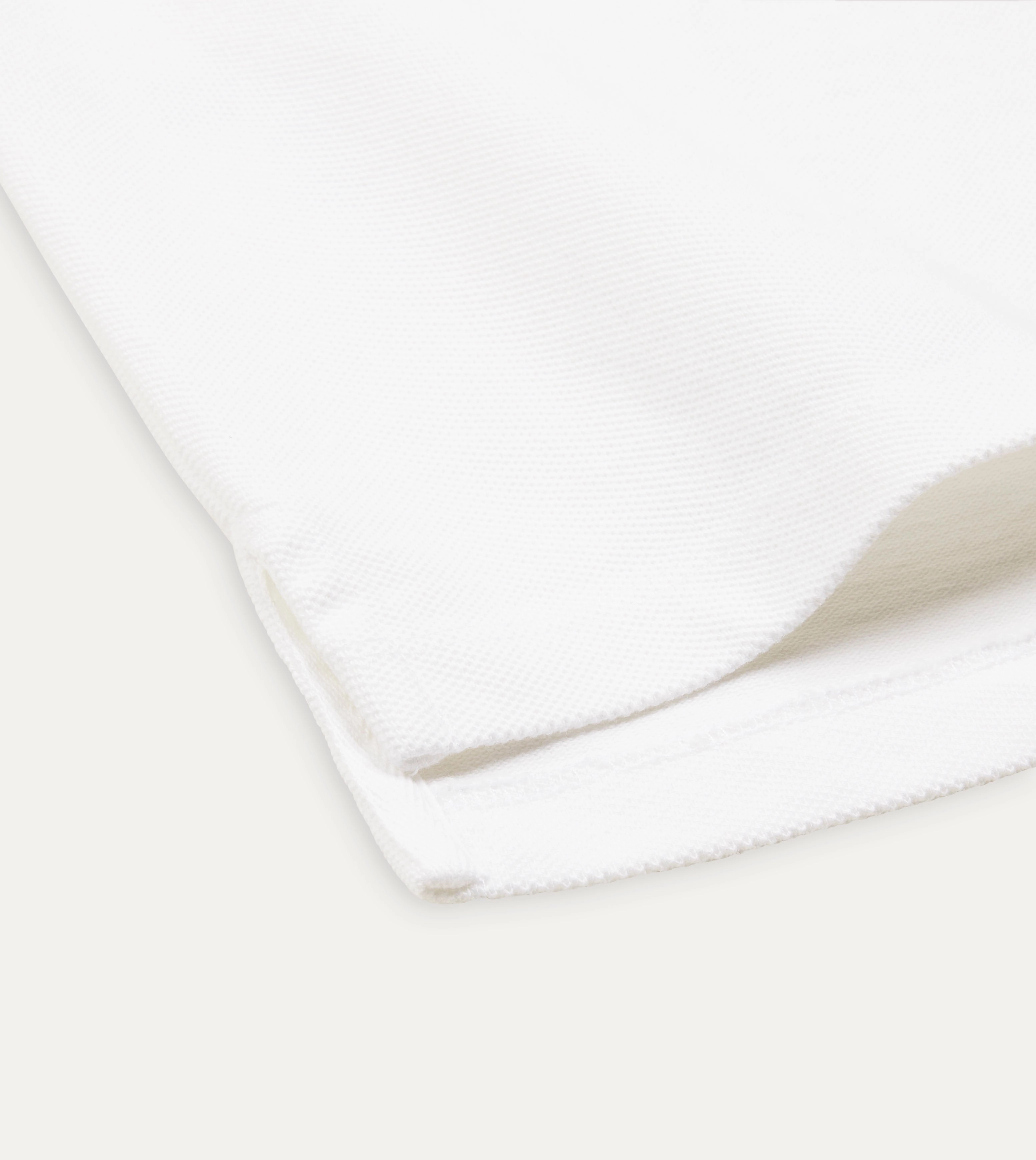 White Piqu?? Cotton Polo Shirt Trendy Vibes