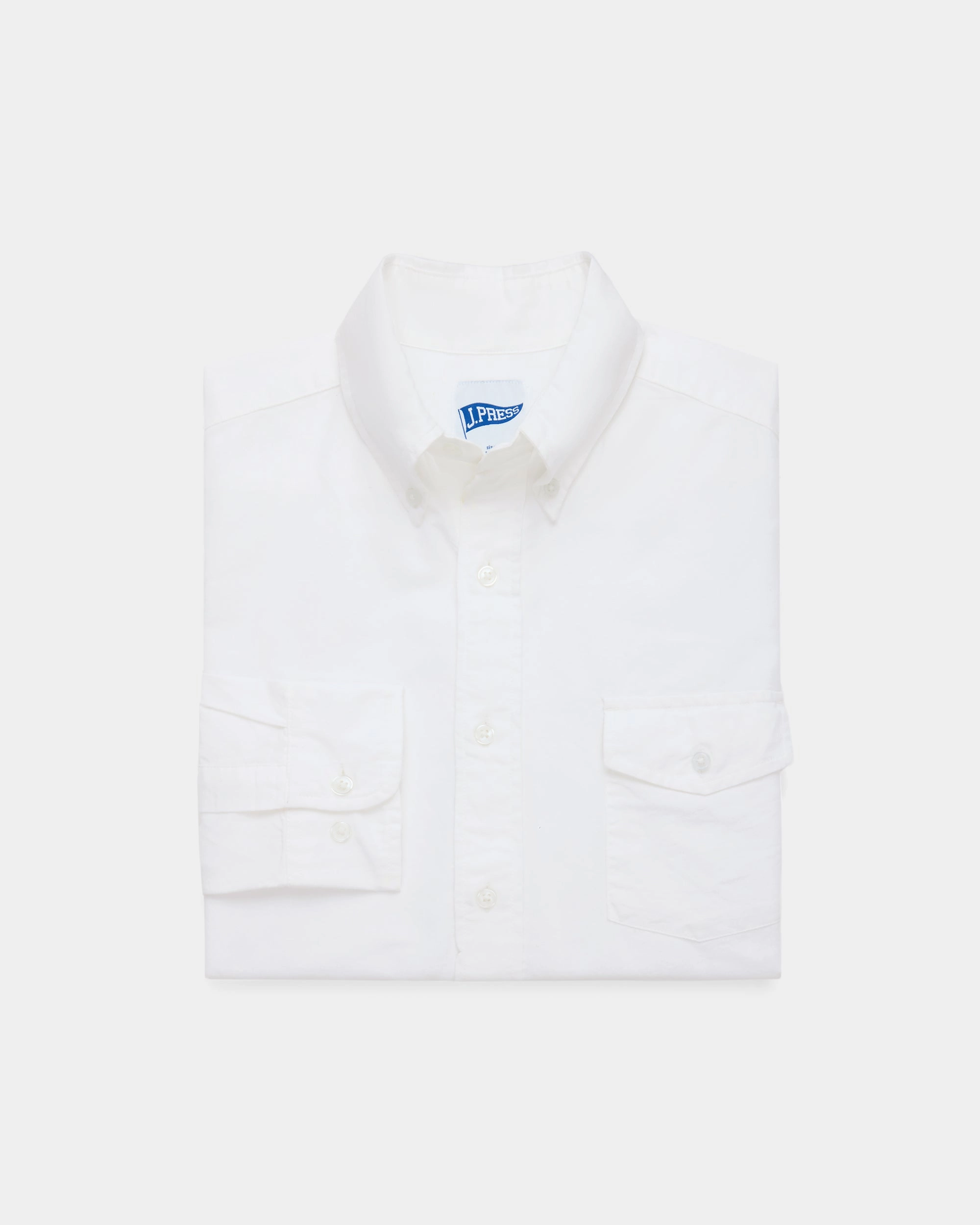 White Sleeve Stripe Oxford Shirt - Trim Fit Modern Aesthetic Layered Hemline