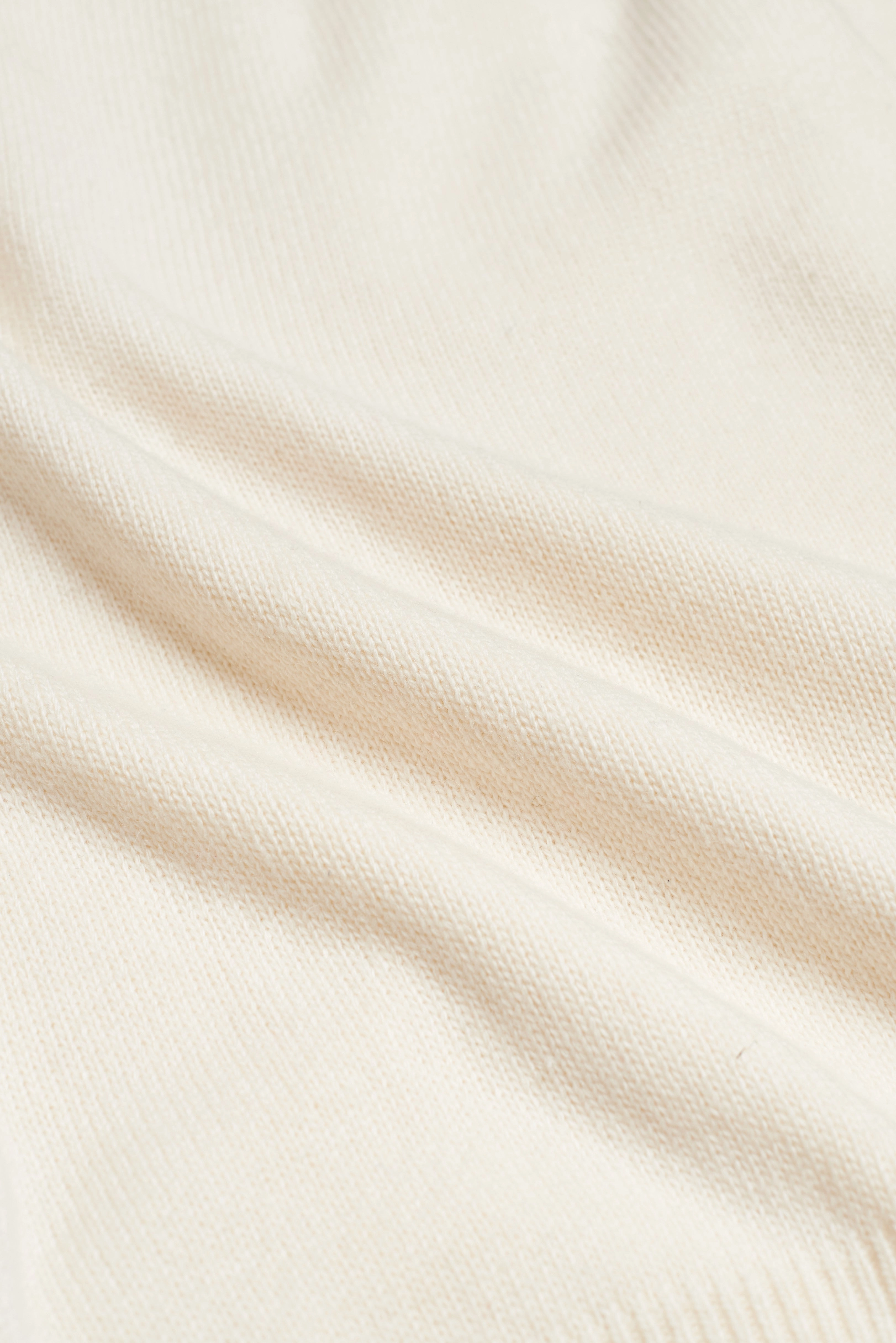 White Wool Crew Neck Sweater Stylish Layer Low Maintenance Fabric
