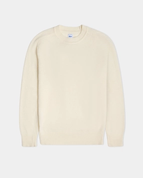 White Wool Crew Neck Sweater Cold Weather Outfit