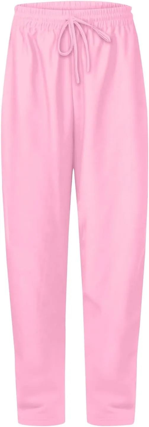 Wide Leg Sweatpants Women Plus Size Elastic High Waisted Long Sweat Pants with Pockets Baggy Athletic Cargo Joggers