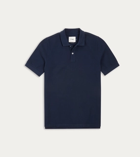 men Navy Piqu?? Cotton Polo Shirt