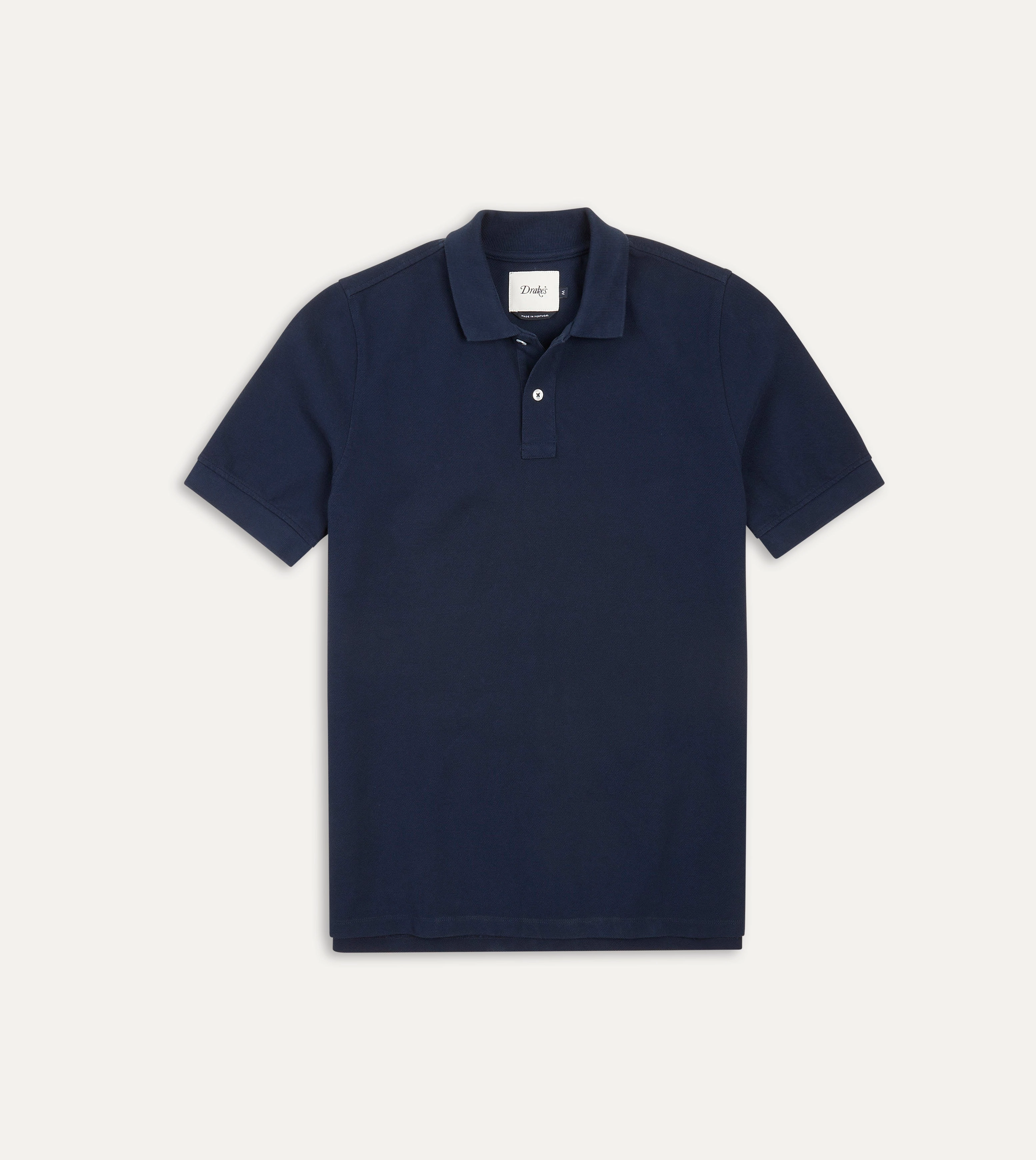 men Navy Piqu?? Cotton Polo Shirt