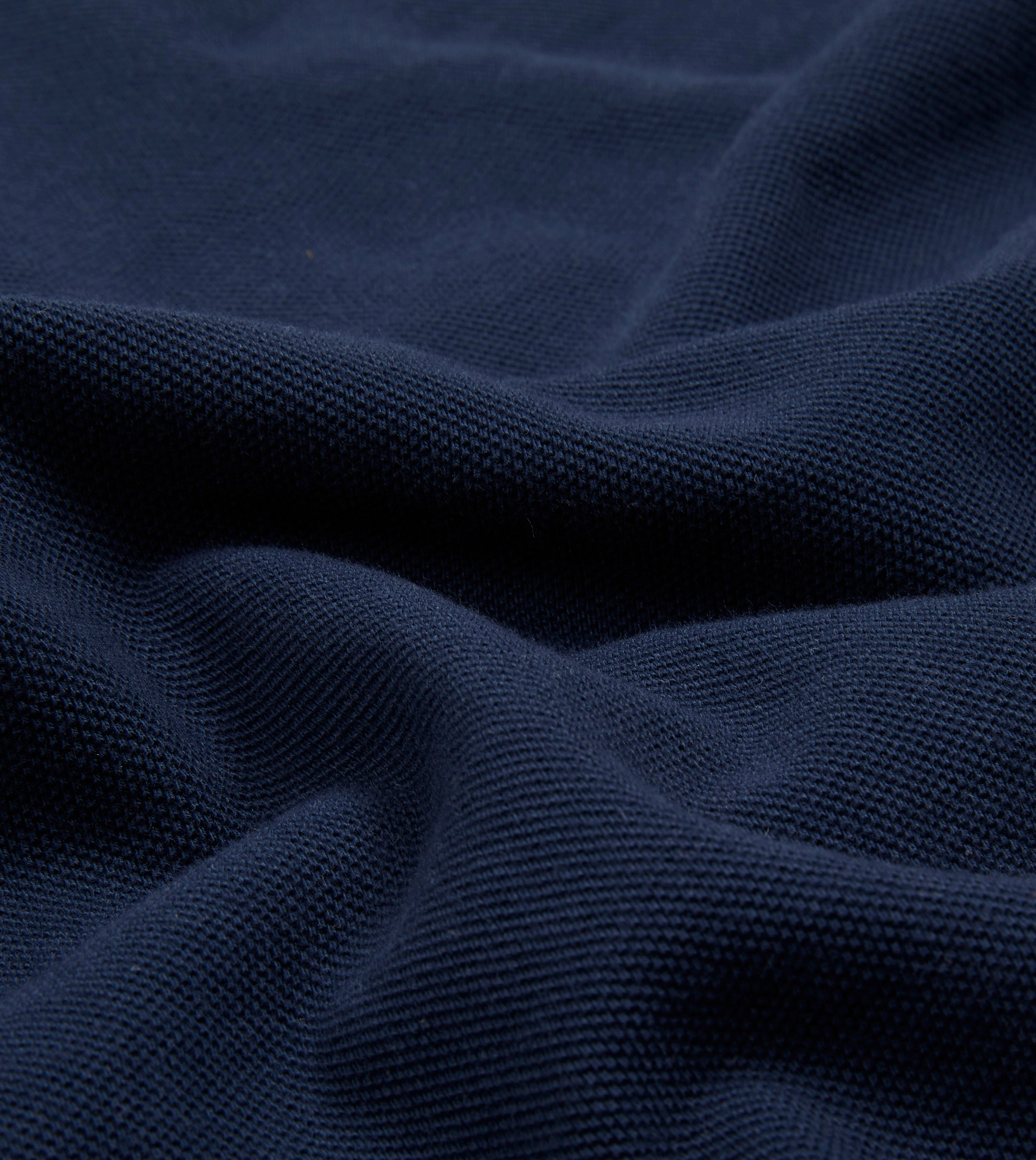Navy Piqu?? Cotton Polo Shirt Cozy Trend