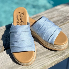 Marshlo Rope Wedge Sandal In True Blue Denim Sleek Motion