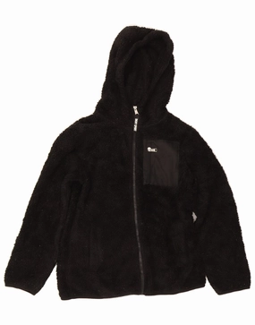 DKNY Boys Hooded Fleece Jacket 14-15 Years Large Black Polyester Market