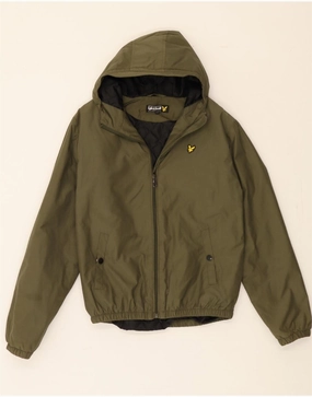 Lightweight Fit Outdoor Fashion LYLE & SCOTT Boys Hooded Bomber Jacket 14-15 Years Khaki Cotton