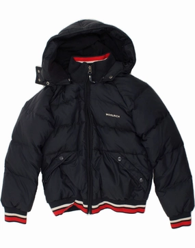 WOOLRICH Boys Graphic Hooded Padded Jacket 9-10 Years Navy Blue Nylon Container