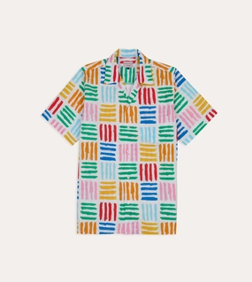 Metallic Finish crew neck Michael McGregor for Drake's Check Camp Collar Shirt