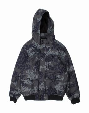 QUIKSILVER Boys Hooded Padded Jacket 11-12 Years Medium Grey Geometric Active Jacket