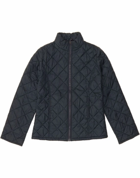 Warm Coverage BENETTON Boys Quilted Jacket 9-10 Years Large Navy Blue Polyester