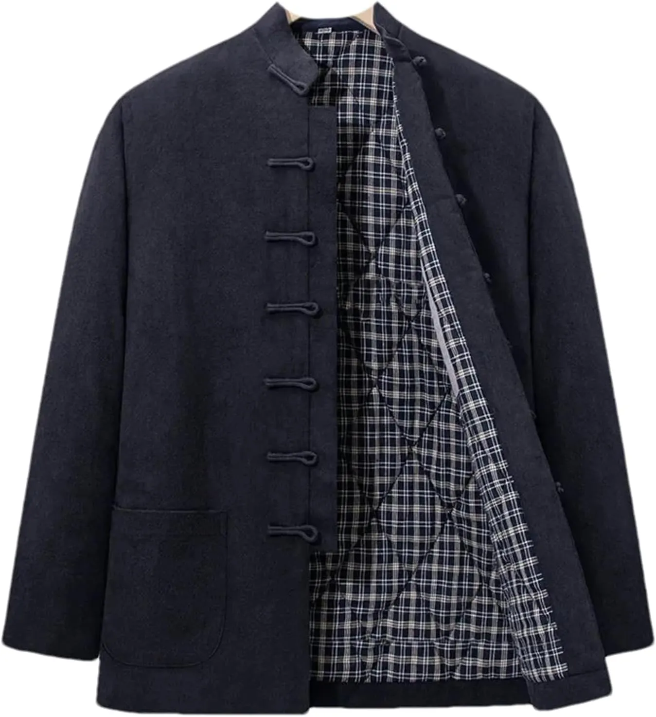 Winter Chinese Style Traditional Tang Suit Coat Men Cardigan Cotton Jackets Hanfu Kung Fu Retro Casual Warm Tops