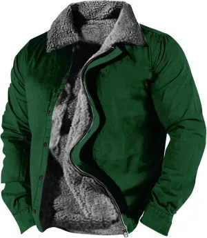 Winter Coats For Men Mens Sherpa Trucker Jacket Big And Tall Full Zip Lapel Sweatshirts Thickened Warm Winter Coats