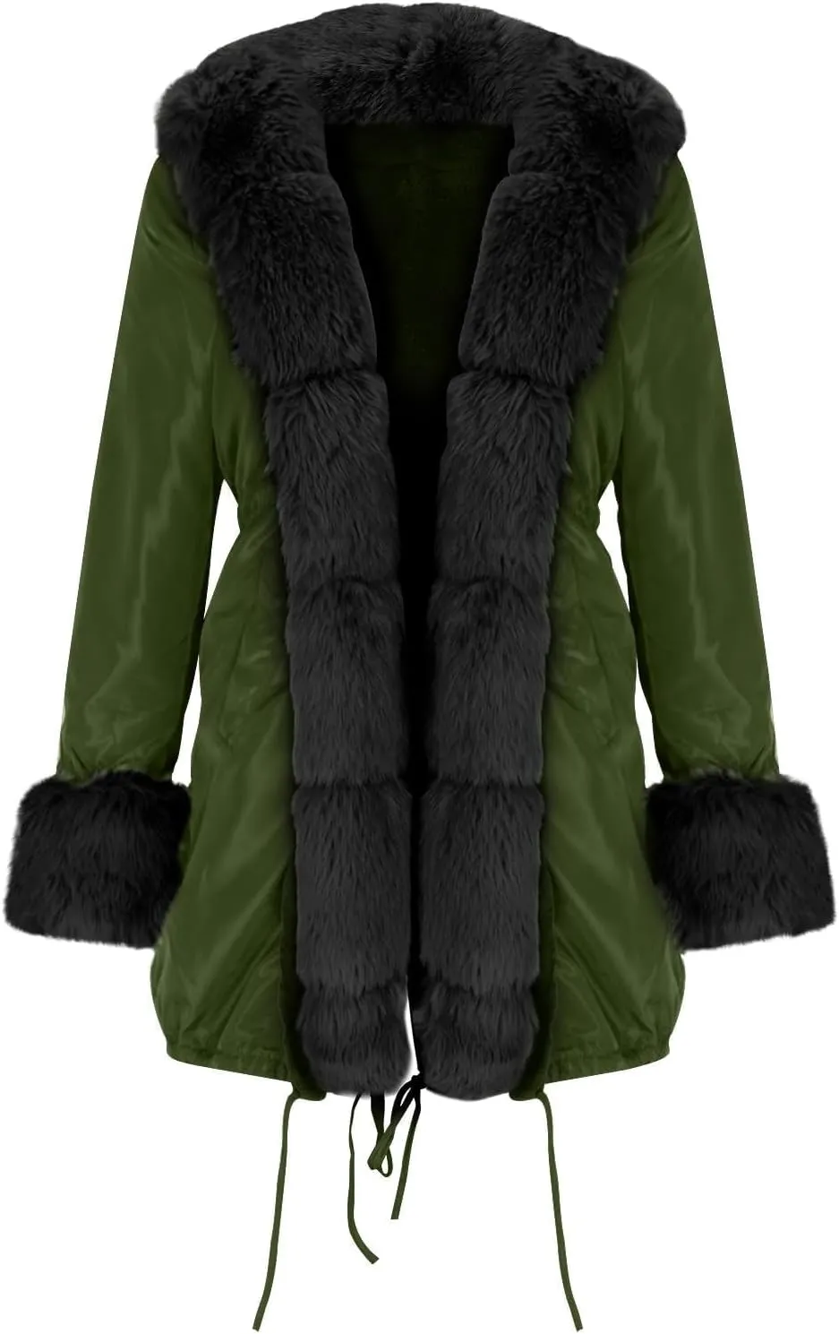 Winter Coats for Women Plus Size Fuzzy Puffer Jacket Soft Comfort Long Sleeve Hooded Qulited Outwear Thicken Warm Coat