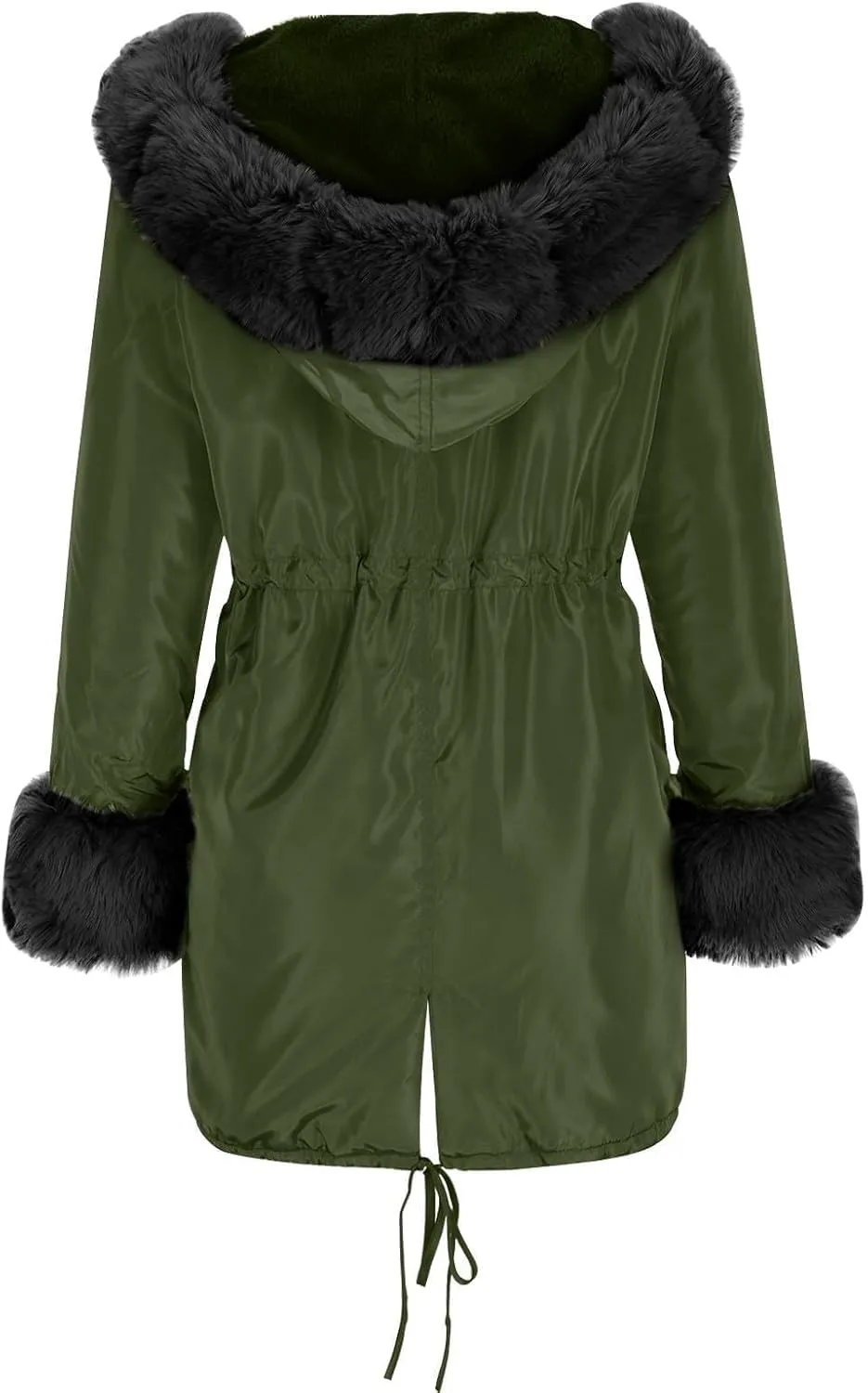 Winter Coats for Women Plus Size Fuzzy Puffer Jacket Soft Comfort Long Sleeve Hooded Qulited Outwear Thicken Warm Coat