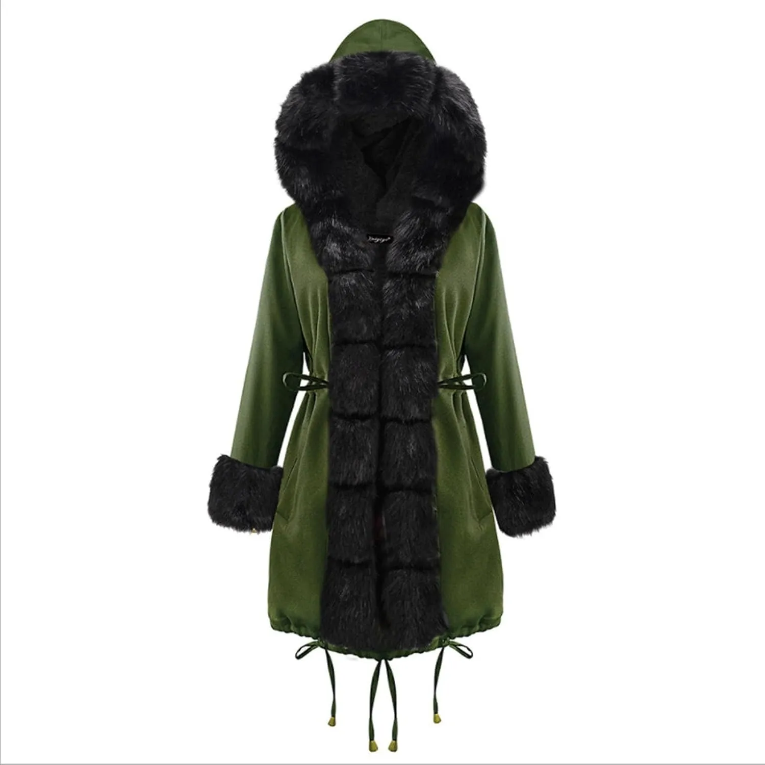 Winter Coats for Women Plus Size Fuzzy Puffer Jacket Soft Comfort Long Sleeve Hooded Qulited Outwear Thicken Warm Coat