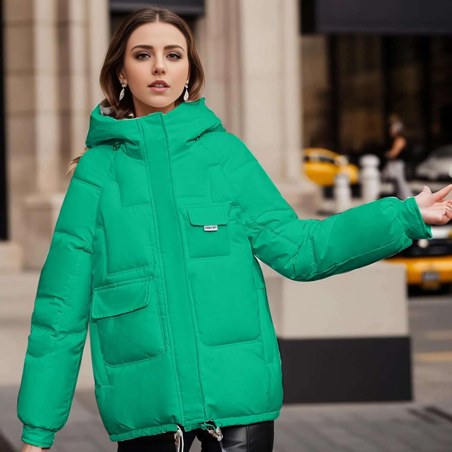 Winter Coats for Women Women's Autumn Winter Hooded Loose Thick Warm Casual Jacket Coat Down Jacket Puffer Coat