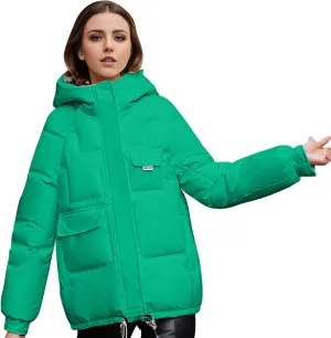 Winter Coats for Women Women's Autumn Winter Hooded Loose Thick Warm Casual Jacket Coat Down Jacket Puffer Coat