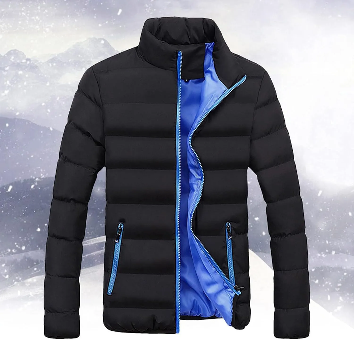 Winter Jackets for Men, Men's Puffer Jacket Lightweight Warm Packable Winter Coats Water-Resistant Solid Color Jacket