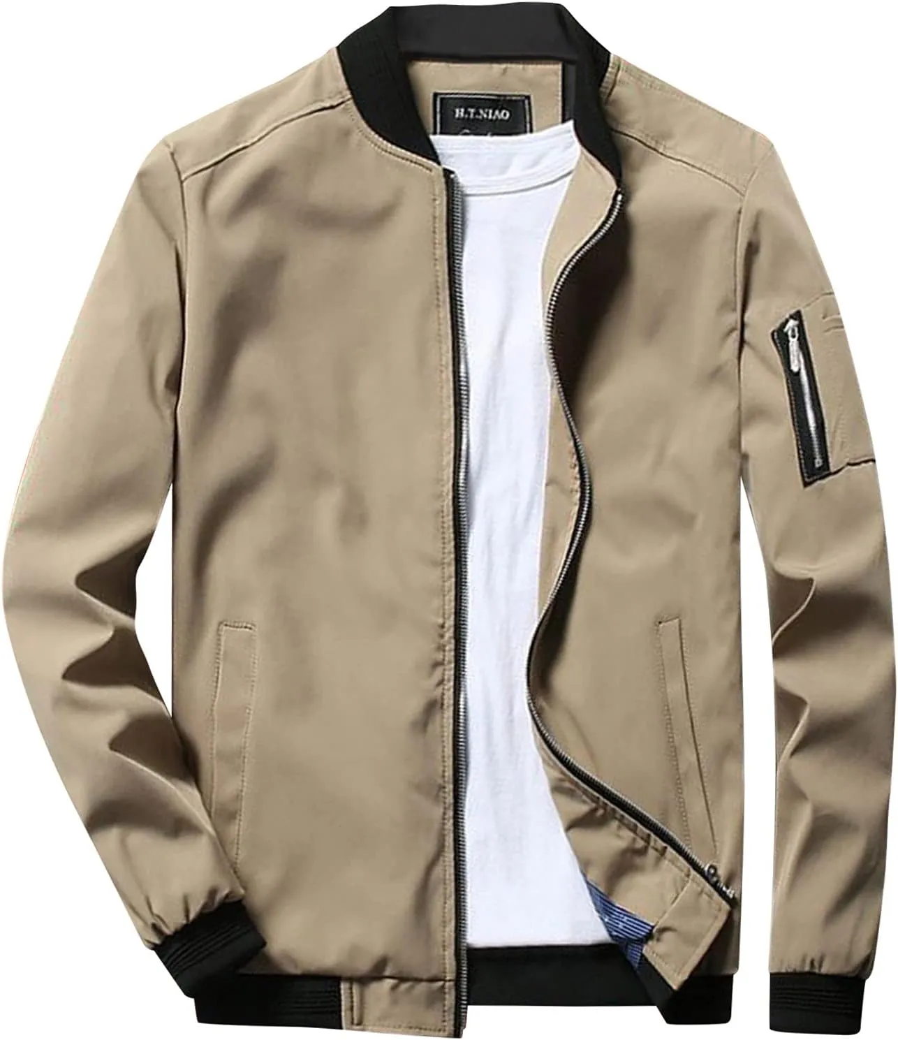 Winter Jackets for Men Men's Slim Fit Lightweight Sportswear Jacket Casual Bomber Jacket