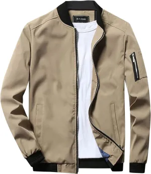 Winter Jackets for Men Men's Slim Fit Lightweight Sportswear Jacket Casual Bomber Jacket