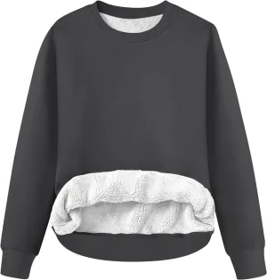 Winter Sweaters For Women Fuzzy Sweater Women'S Crewneck Sweatshirts Fleece Pullover Women Sherpa Pullover Womens