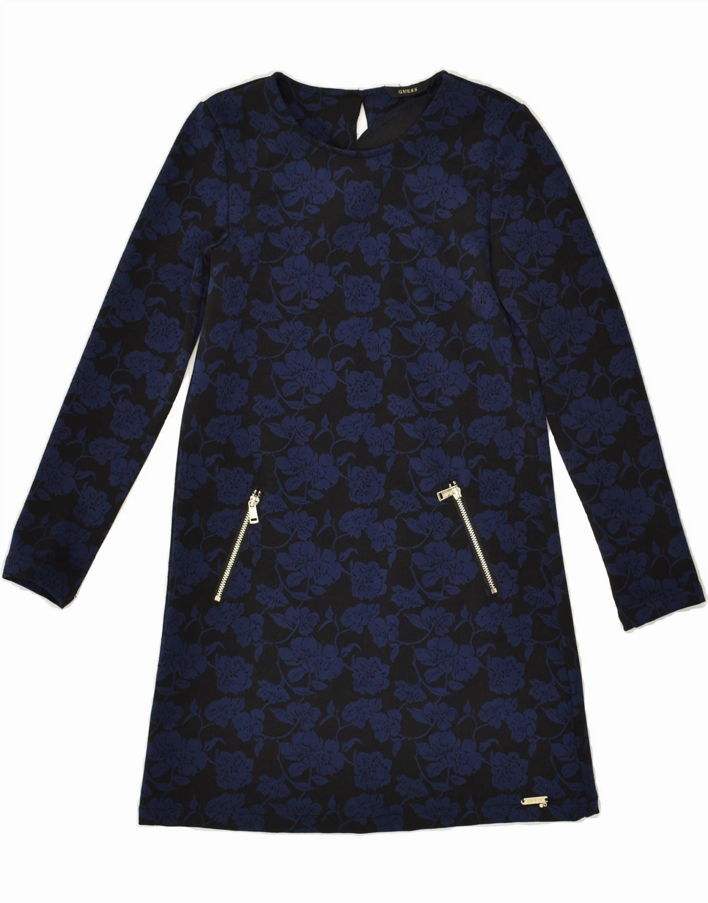 Nordic Plain breathable-mesh GUESS Girls Long Sleeve Tent Dress 7-8 Years Black Floral Polyester