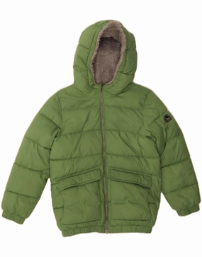 rehearsal BENETTON Boys Hooded Padded Jacket 8-9 Years Large  Green Polyester