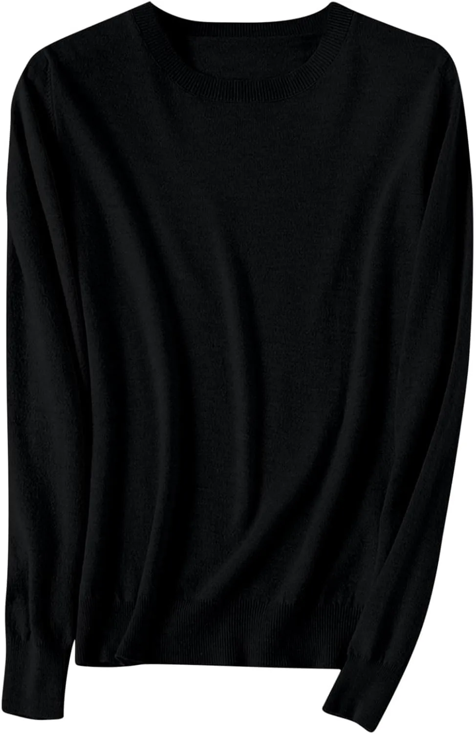 Wkishenl Cashmere Sweaters for Women Long Sleeve Crewneck/V-Neck Knit Pullover Classic Solid Shirts Fall Fashion Clothes 2024