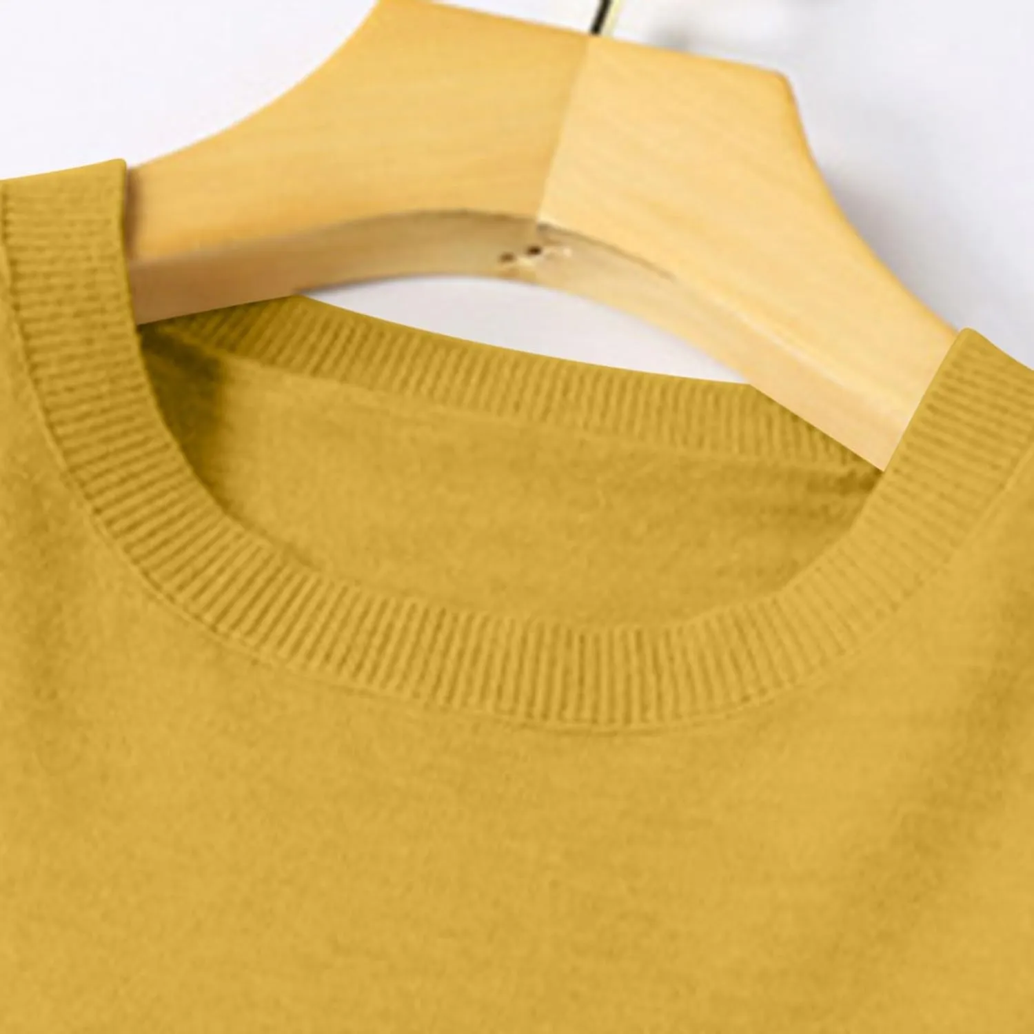 Wkishenl Cashmere Sweaters for Women Long Sleeve Crewneck/V-Neck Knit Pullover Classic Solid Shirts Fall Fashion Clothes 2024