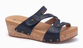 Pack Guard Wkomen's Wander Wedge Sandals In Navy
