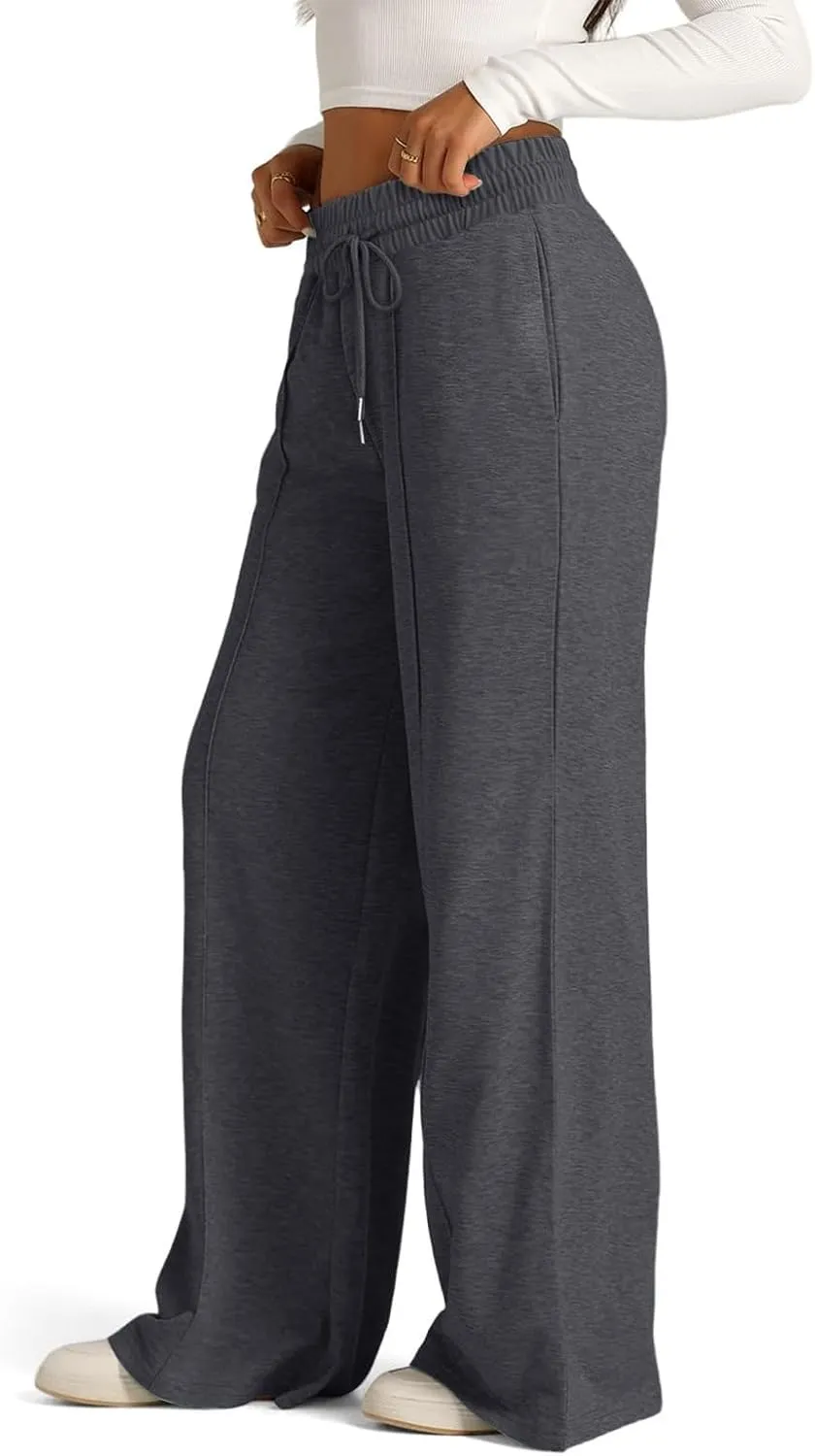 Women Baggy Sweatpants for Girls Teen Plus Size Petite Joggers Streetwear Pockets 2024 Straight Fleece Cargo Pants