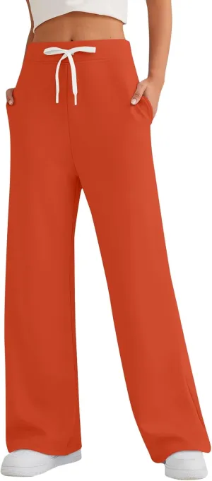 Women Fleece Warm Sweatpants Cargo Pants Active high Waisted Joggers Casual Baggy Lounge Pants with Trendy Pockets