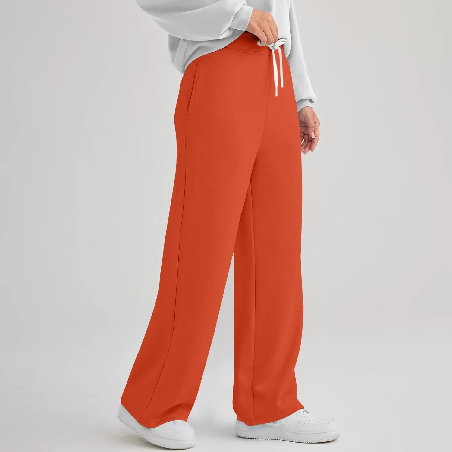 Women Fleece Warm Sweatpants Cargo Pants Active high Waisted Joggers Casual Baggy Lounge Pants with Trendy Pockets