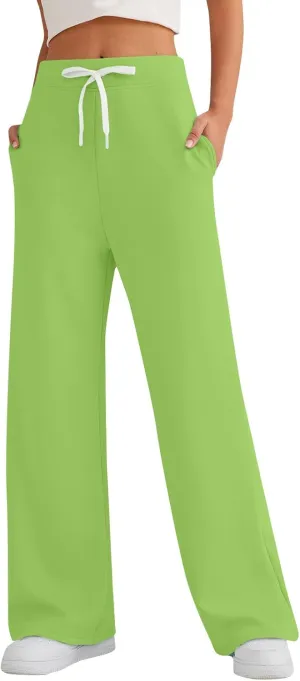Women Fleece Warm Sweatpants Cargo Pants Active high Waisted Joggers Casual Baggy Lounge Pants with Trendy Pockets