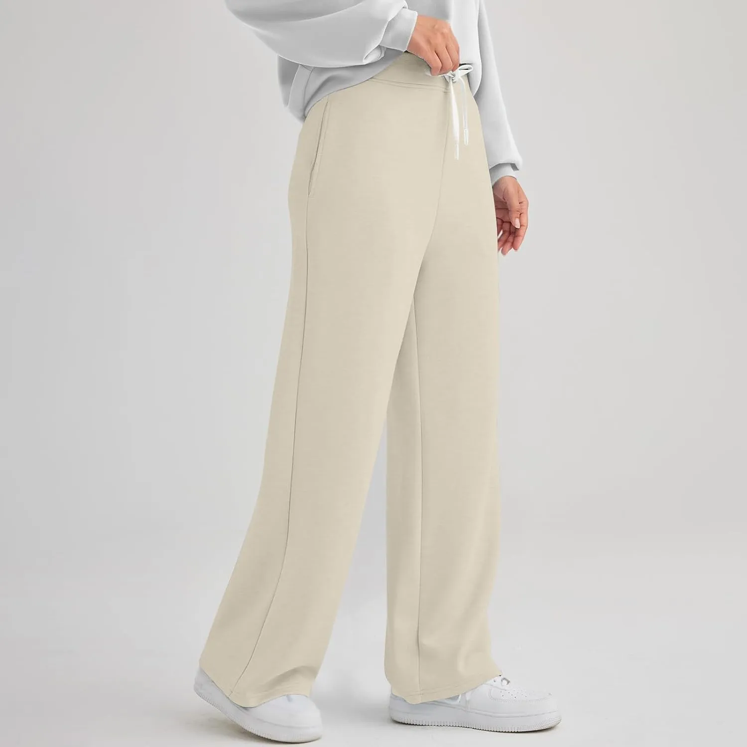 Women Fleece Warm Sweatpants Cargo Pants Active high Waisted Joggers Casual Baggy Lounge Pants with Trendy Pockets