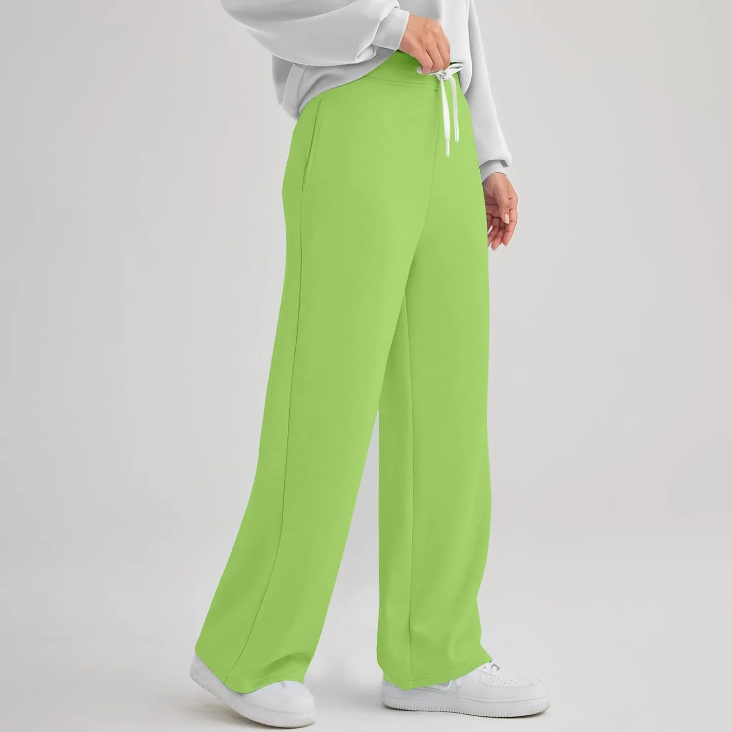 Women Fleece Warm Sweatpants Cargo Pants Active high Waisted Joggers Casual Baggy Lounge Pants with Trendy Pockets