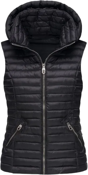 Women Lightweight Down Puffer Vest Zip Hoodie Winter Coat Sleeveless Lightweight Outerwear Down Jacket with Pockets