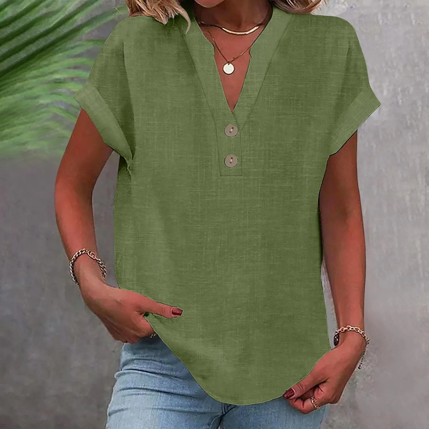 Women Linen Tops Womens Summer Linen Tops Linen Tops for Women Loose fit Linen t Shirt Linen Short Sleeve Shirt Women Mandarin Collar Shirt Women Womens Linen Shirts for Summer AG