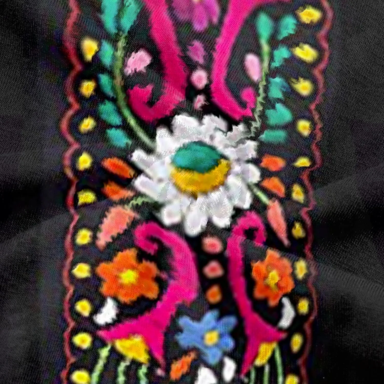 Women Mexican Embroidered Tops 2024 Summer Short Sleeve Boho Shirts V Neck Blouses Loose Fitting Bohemian Clothes