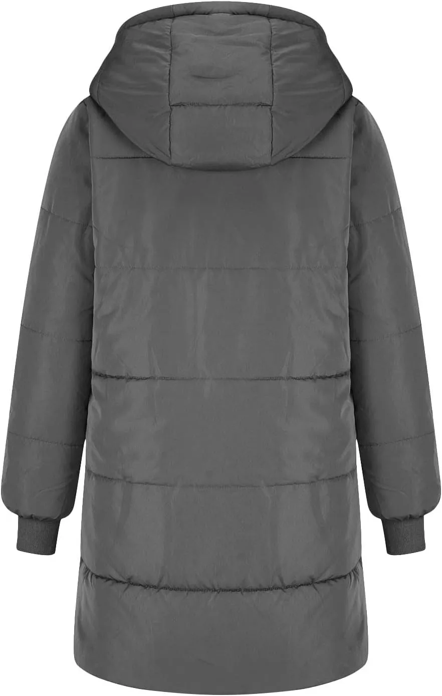 Women Reversible Jackets with Hood Oversized Shearling Fleece Long Coats with Pocket sWinter Casual Fashion Clothes