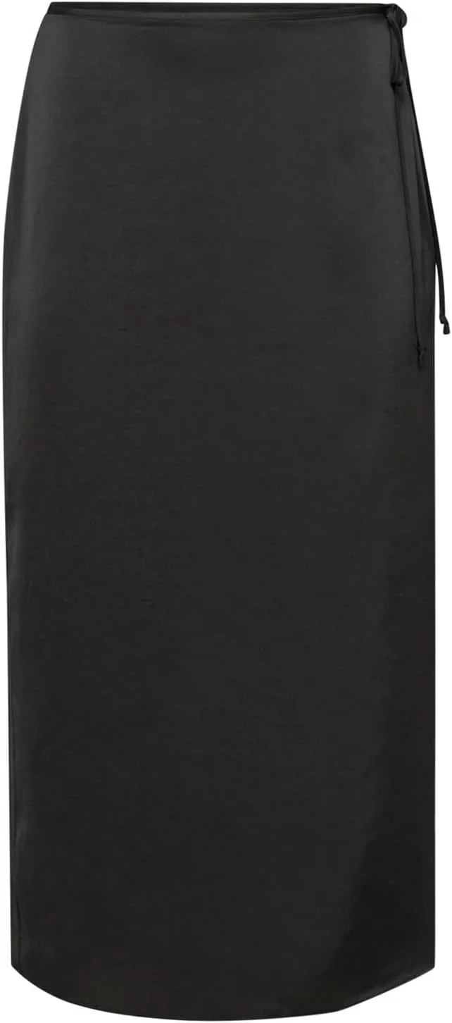 Women Satin Skirt High Waist Slit Zipper Straight Solid Color Temperament Long Skirt Pleated Tennis Skirts for