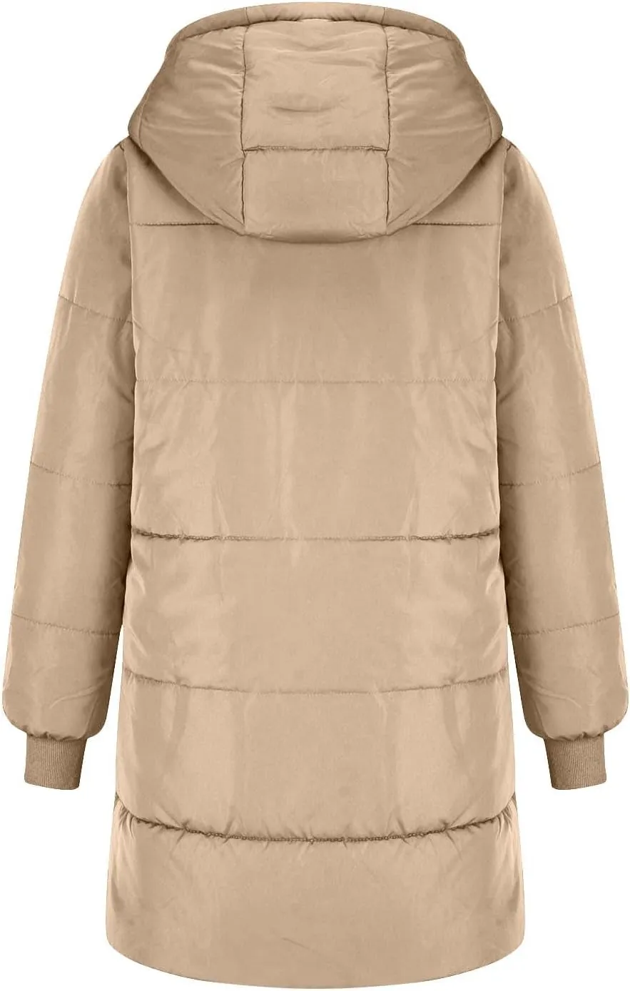 Women Thicken Warm Winter Reversible Coat Hood Down Parka Outdoor Overcoat Long Jacket Outwear Comfortable Coats