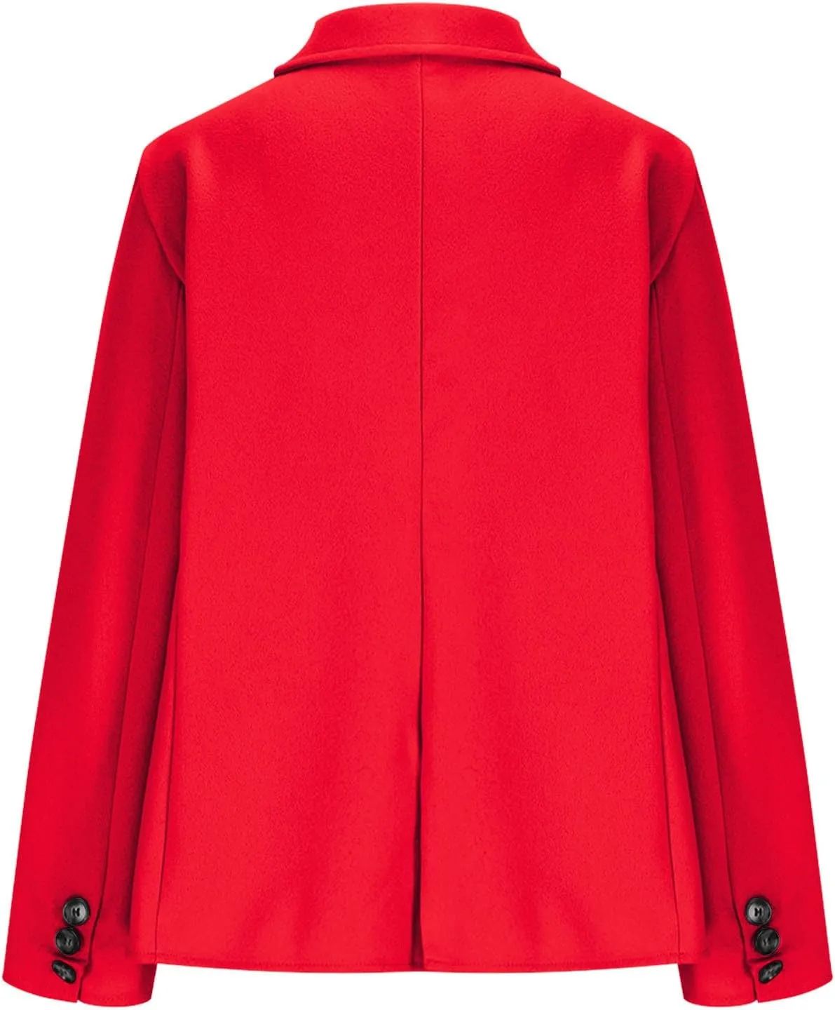 Women Wool Blend Blazer Jacket Causal Business Office Open Front Lapel Jacket Long Sleeve Pea Coat with Pockets