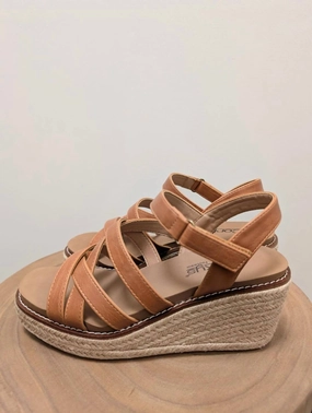 Height Design Glow Step Women All Nighter Wedge In Cognac Brown
