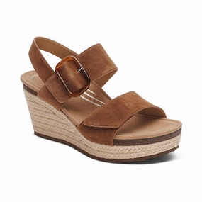 Supportive Pace Women Ashley Wedge Sandal In Scotch