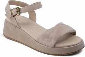 Core Mood Women Elly Wedge Sandal In Taupe Leather