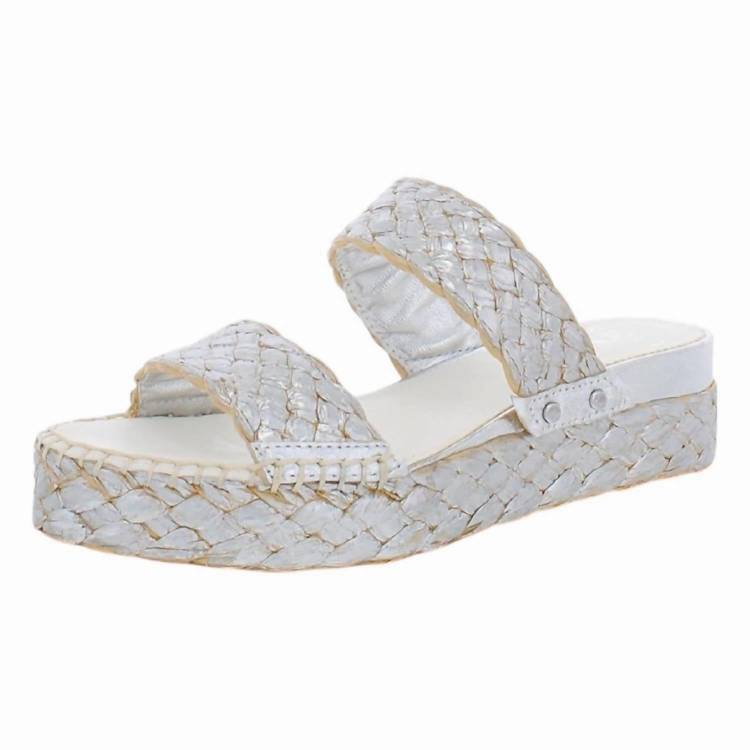 Women's A-Opal Wedge Sandal In Silver Fb Cushioned Mood Shine Step